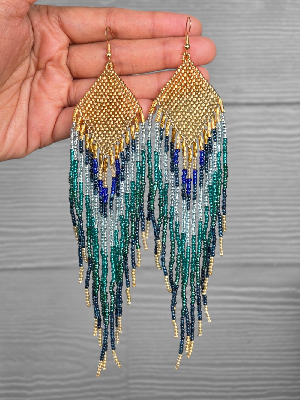 Aurora Boho Fringe Earrings Beaded Handmade Southwestern Jewelry Boheme